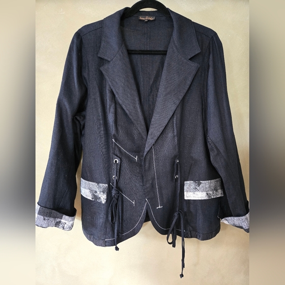 Jane & John | Women's Black and Gray Linen Vest & Pants, Size XL - Picture 3 of 16